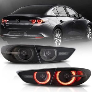 LED Taillights Smoke Lens Rear Lamps For 2019 2020 2021 Mazda3 Axela Sedan