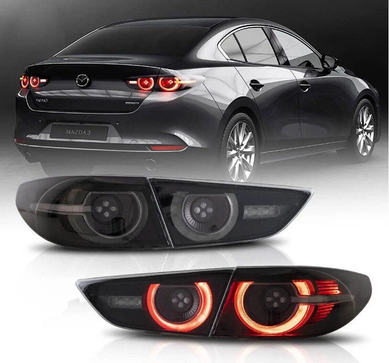 LED Taillights Smoke Lens Rear Lamps For 2019 2020 2021 Mazda3 Axela Sedan