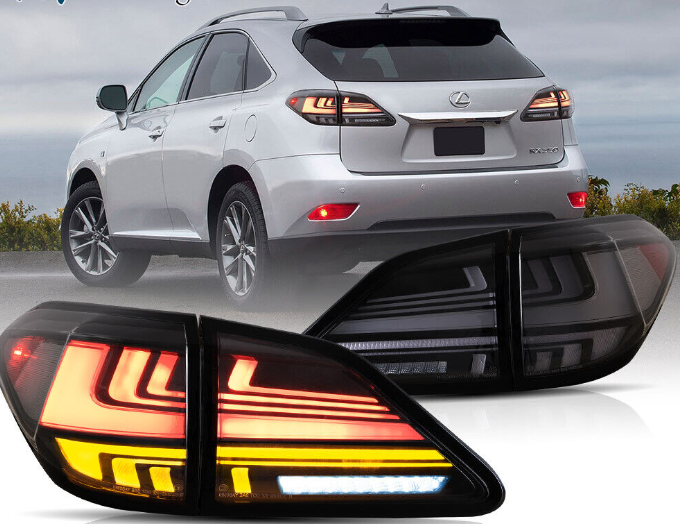 2010-2015 Lexus RX Full LED Tail Lights Start-up Animation Rear Lamps 2 Pcs