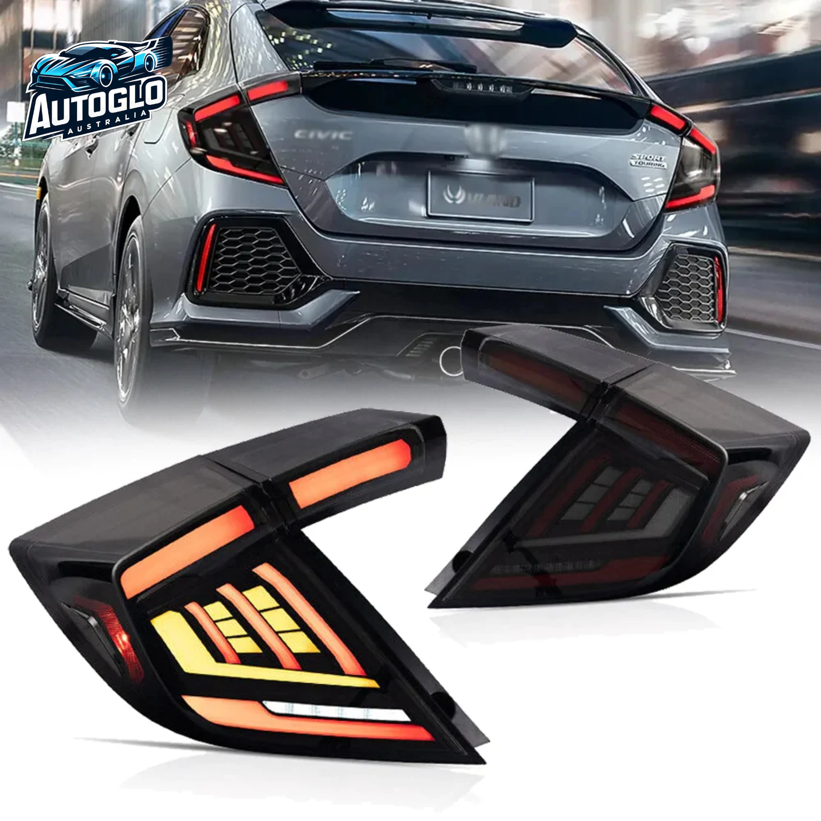 VLAND Tail Lights For Honda Civic Hatchback LX Sport EX 2016-2021 [5 Door|10th Generation]