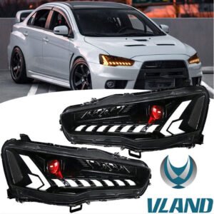 Autoglo Australia Full LED Headlights For Mitsubishi Lancer EVO X 2008-2017 w/Demon Eyes DRL