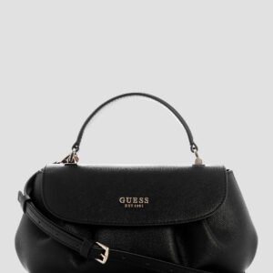 Black amorette top handle flap bag