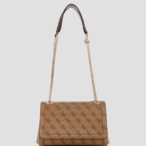 Brown logo noelle convertible crossbody flap bag