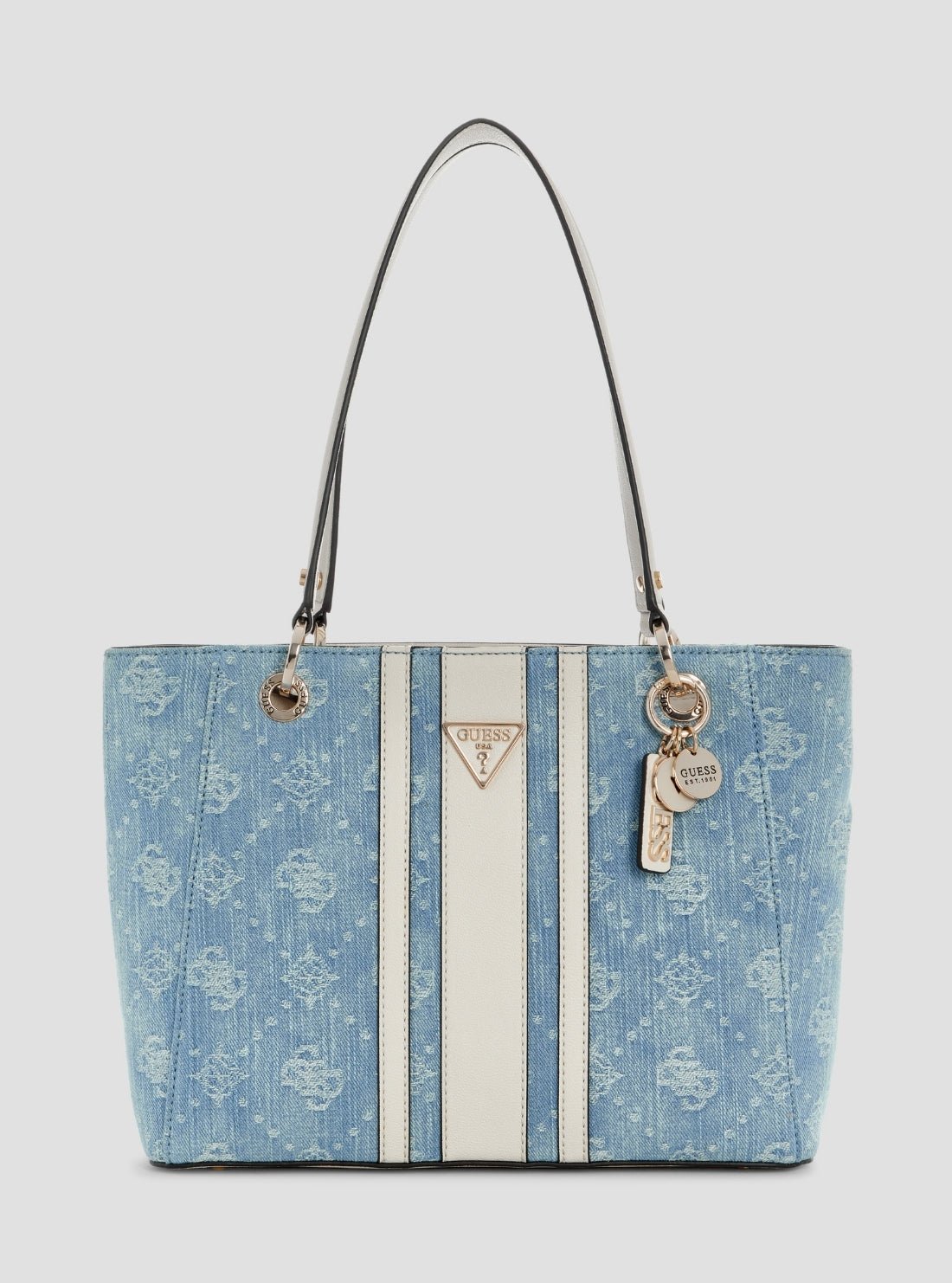 Denim logo noelle ii small tote bag
