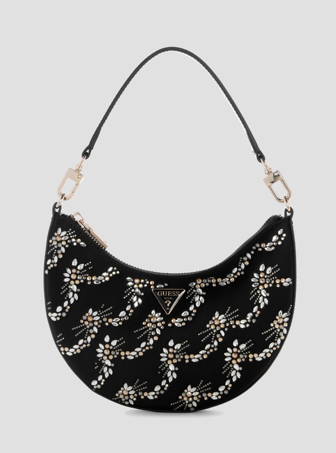 Black tasmin rhinestone mini shoulder bag