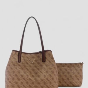 Brown logo victtoria 2-in-1 tote bag