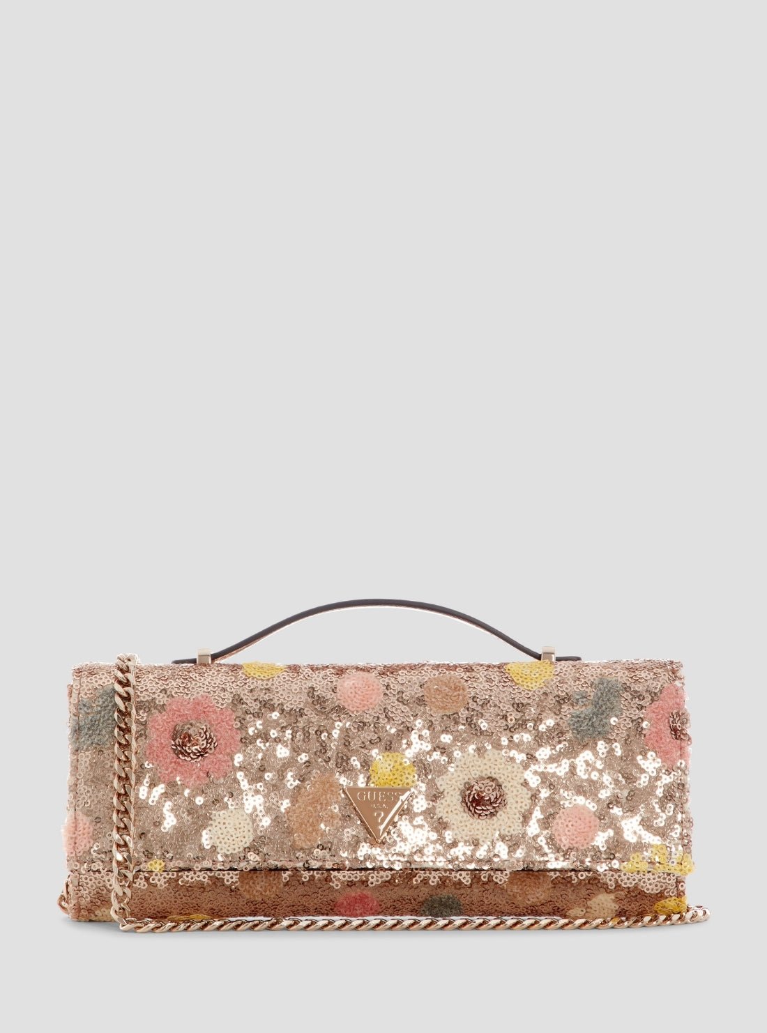 Floral multi tasmin top handle clutch bag