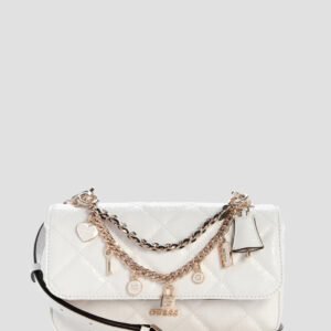 White libby flap crossbody bag