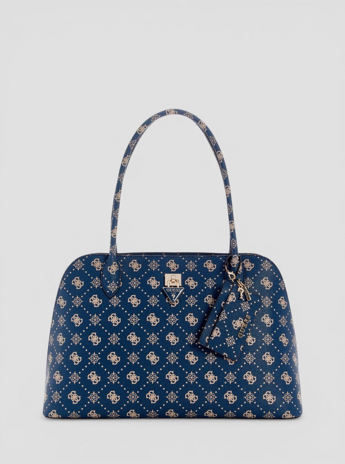 Blue logo patsie tote bag