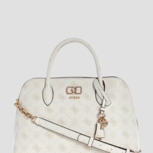 White logo emelie satchel bag
