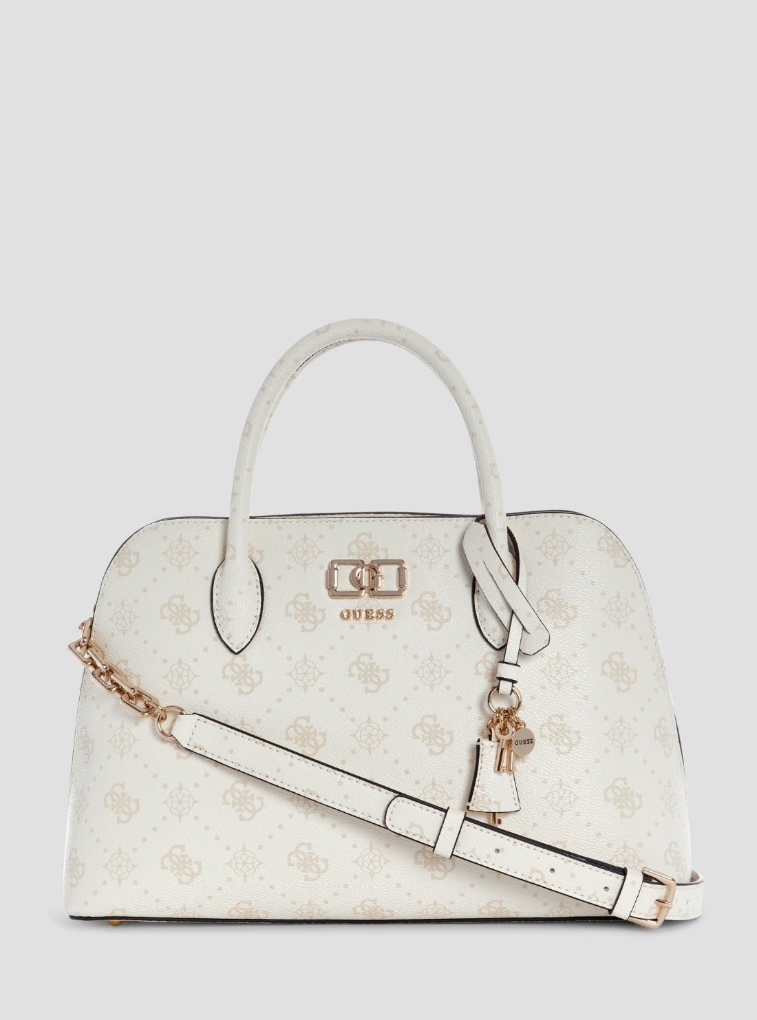 White logo emelie satchel bag