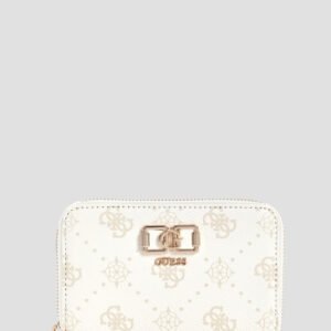 White logo emelie medium zip around wallet