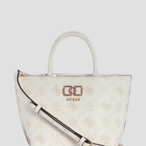 White logo emelie mini tote bag