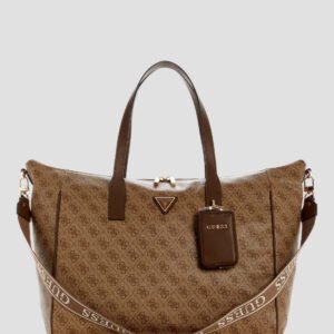 Brown logo latona carry-on large tote bag