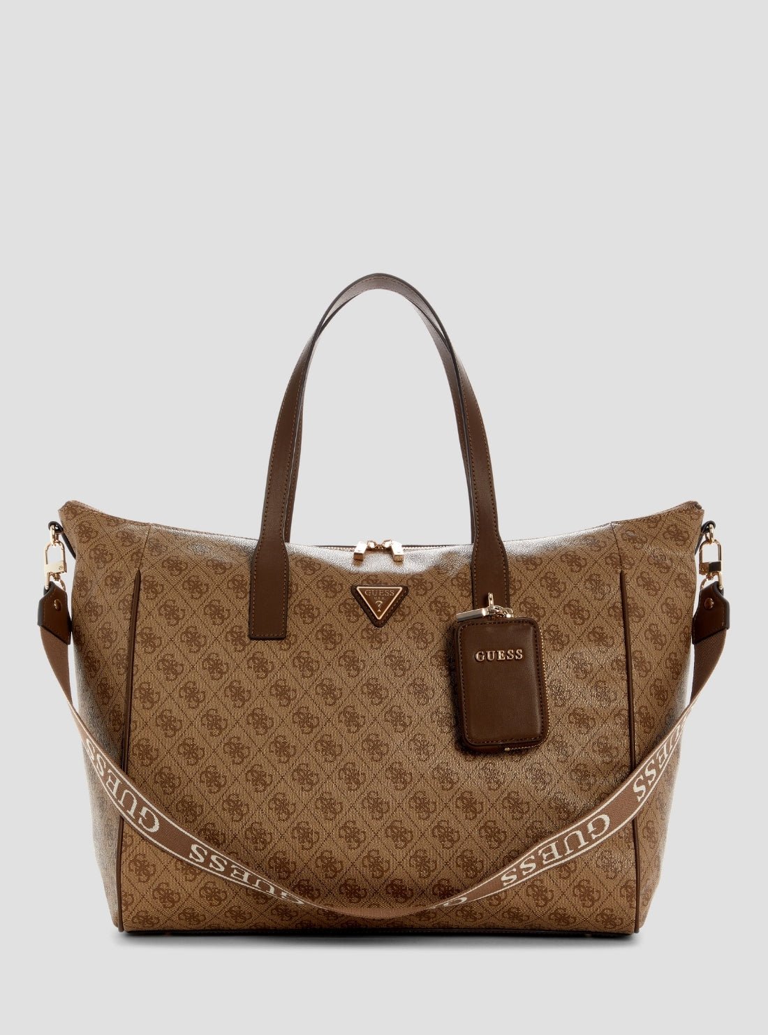 Brown logo latona carry-on large tote bag