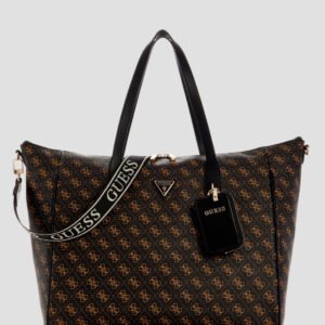 Brown logo latona carry-on large tote bag