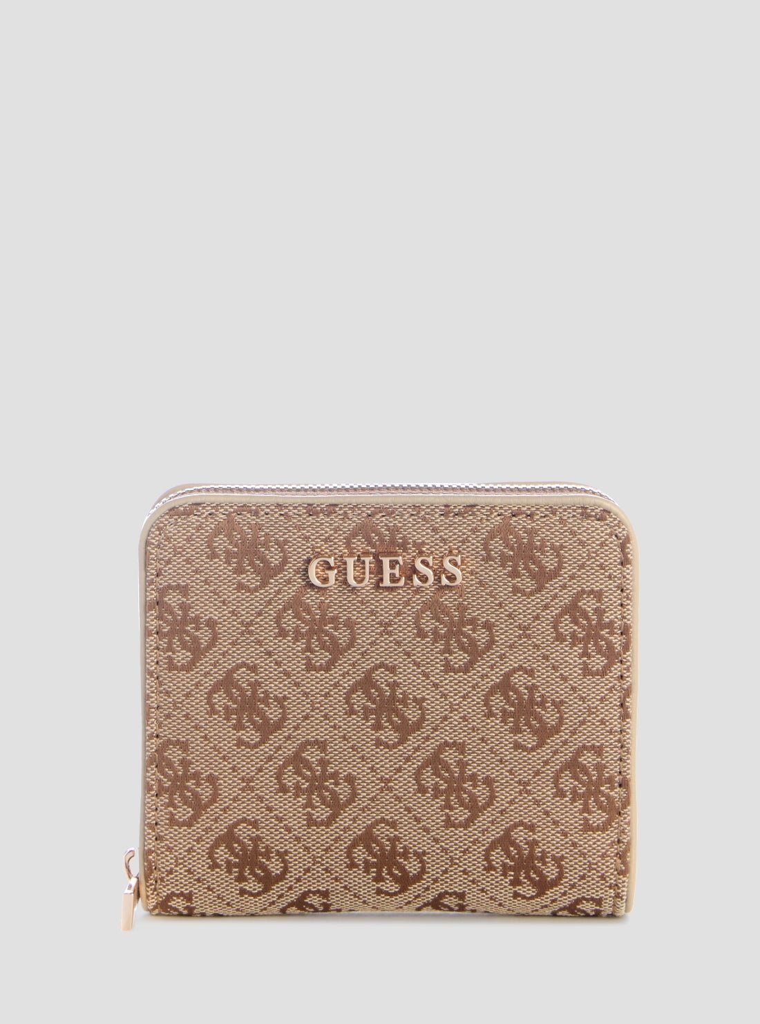 Brown logo jessa small zip around wallet