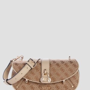 Brown logo jessa flap crossbody bag
