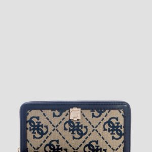 Navy logo audrey large zip around wallet