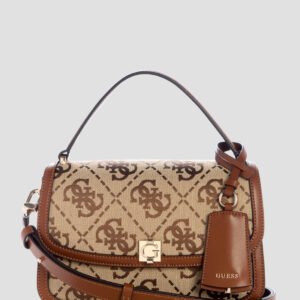 Brown logo audrey crossbody flap bag