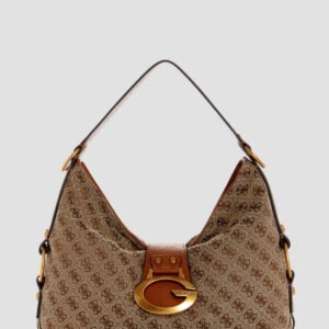 Brown logo camden shoulder bag