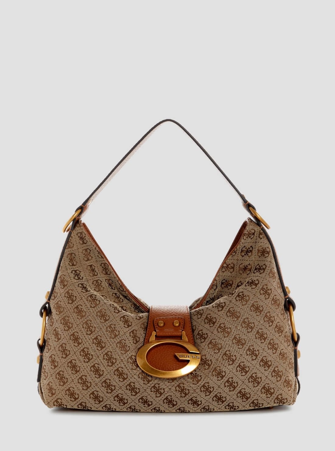 Brown logo camden shoulder bag