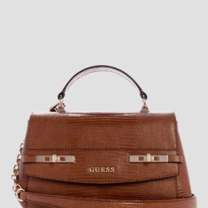 Brown melinda top handle flap bag