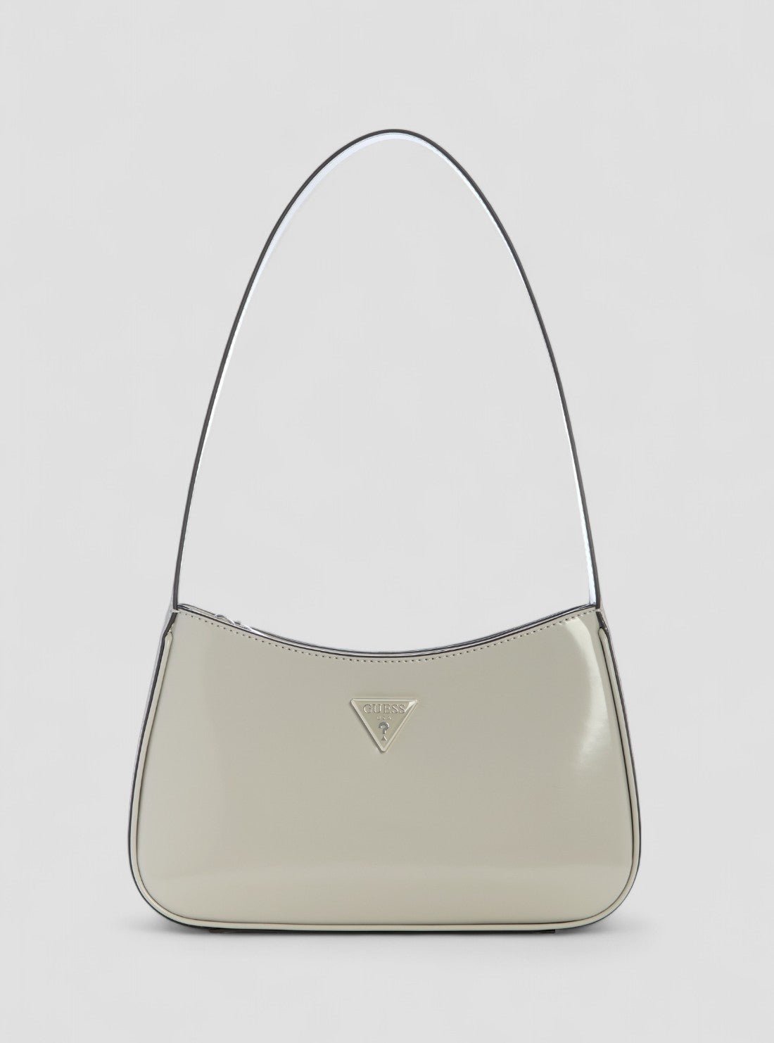 Light taupe arnela top zip shoulder bag