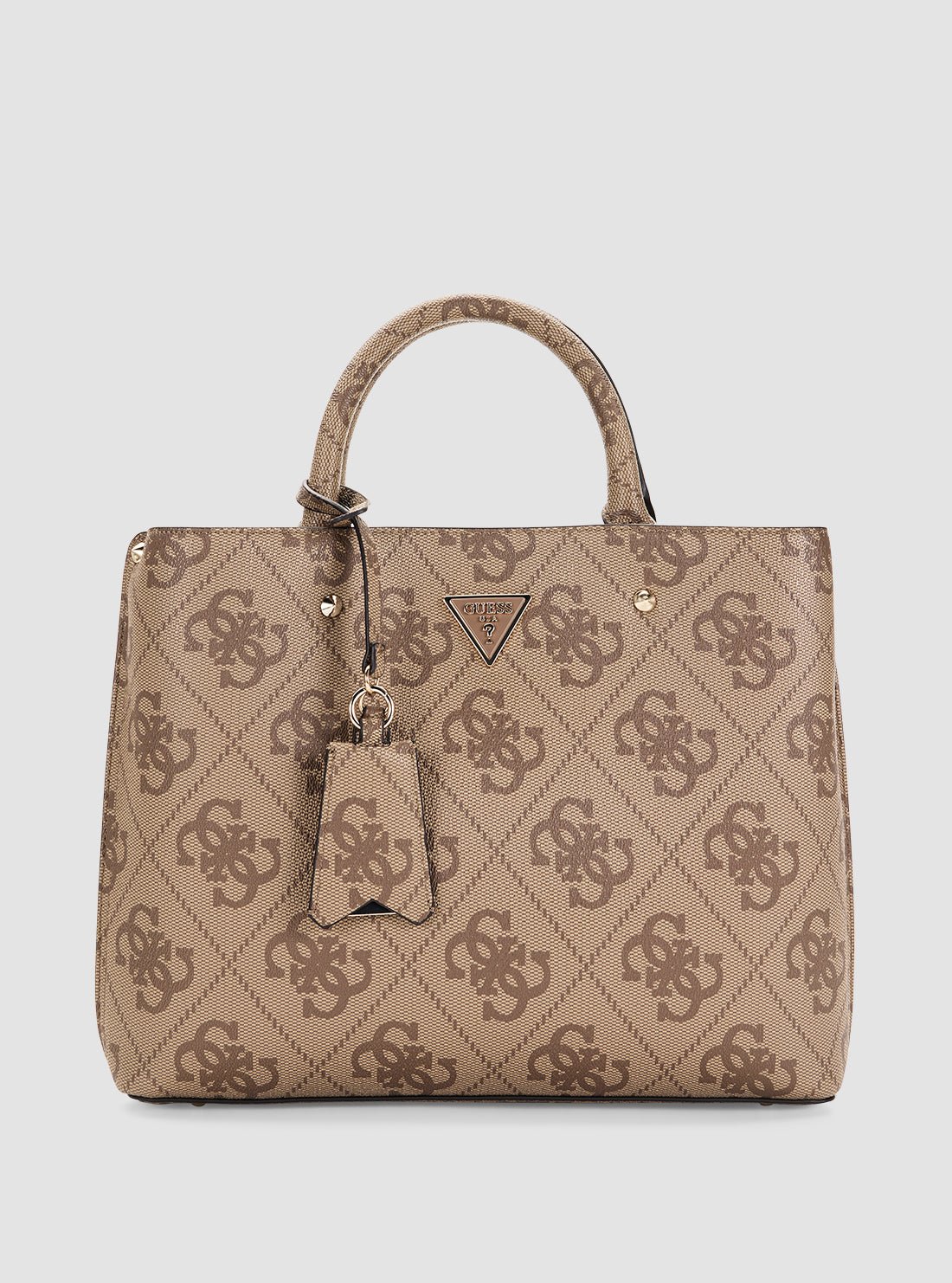 Brown logo meridian ii girlfriend satchel bag