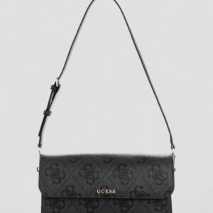 Black logo sadie flap shoulder bag