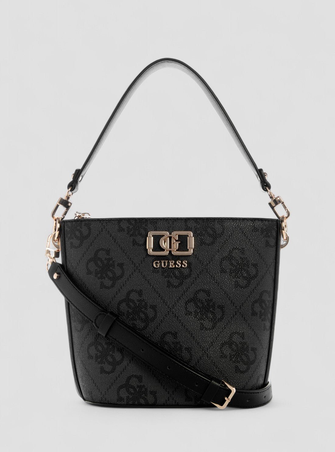 Black logo karnilla logo bucket bag
