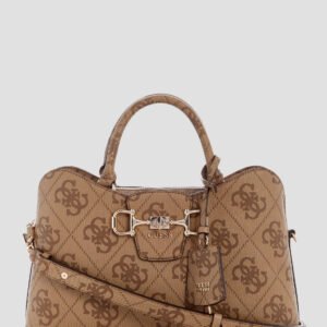 Brown logo janie girlfriend satchel bag