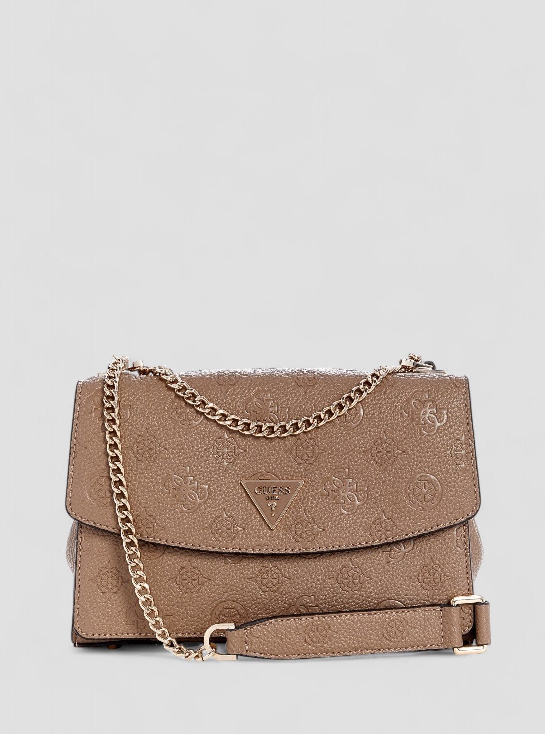 Dark taupe logo cresidia ii convertible crossbody flap bag
