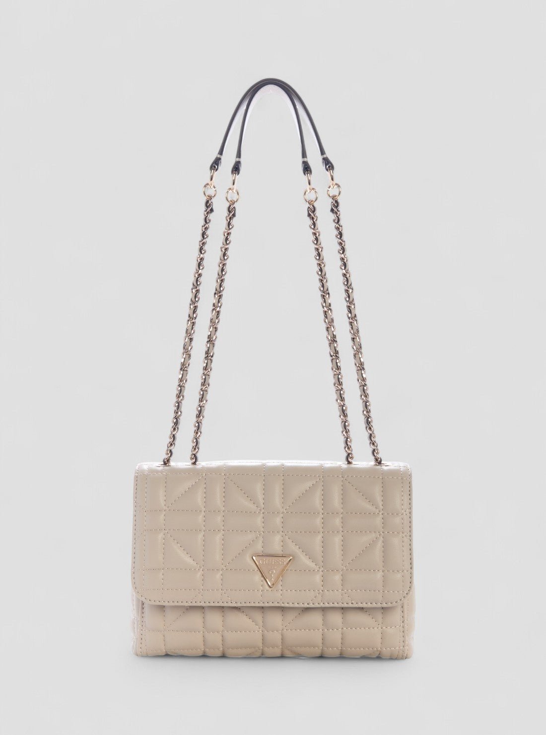 Light taupe edita convertible crossbody flap bag