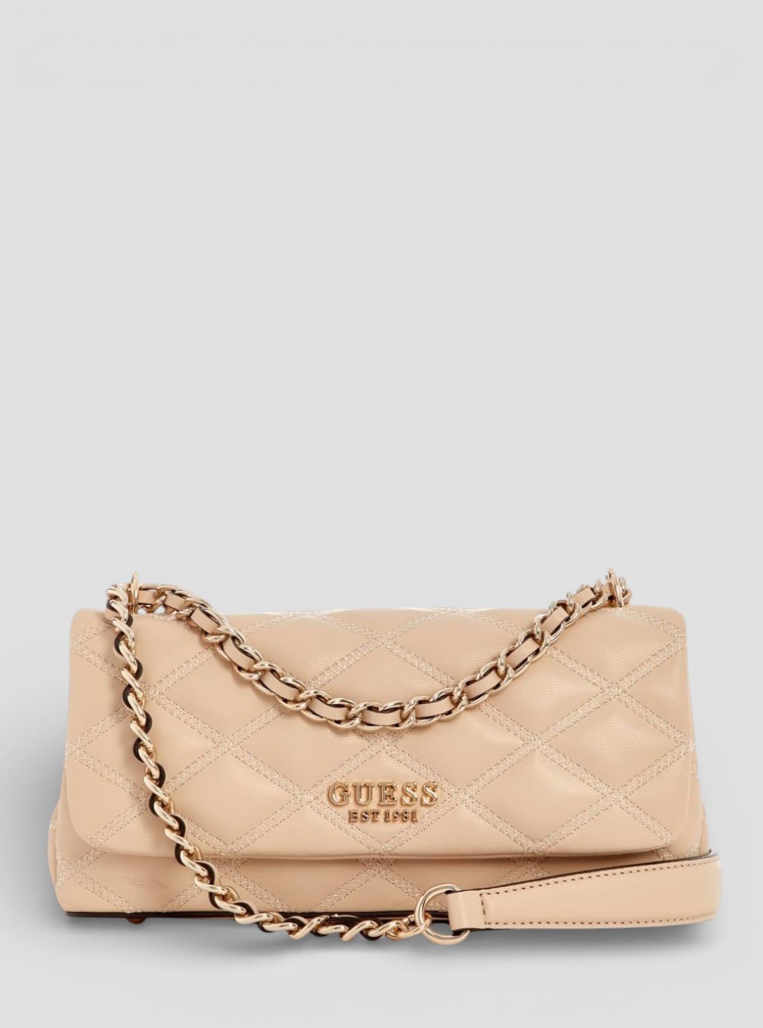 Light beige tamsin convertible crossbody flap bag