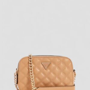 Beige giully camera crossbody bag
