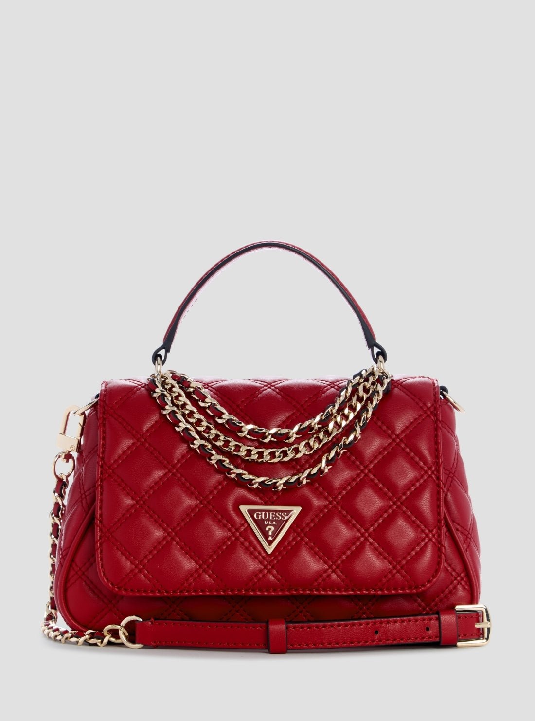 Red giully ii top handle flap bag