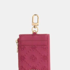 Pink card holder keyring wallet
