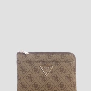 Brown logo laurel ii key ring pouch