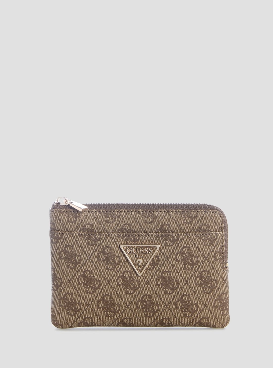 Brown logo laurel ii key ring pouch