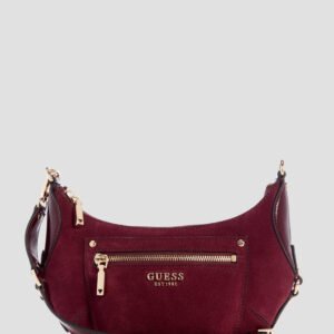 Red marsha suede mini crossbody bag