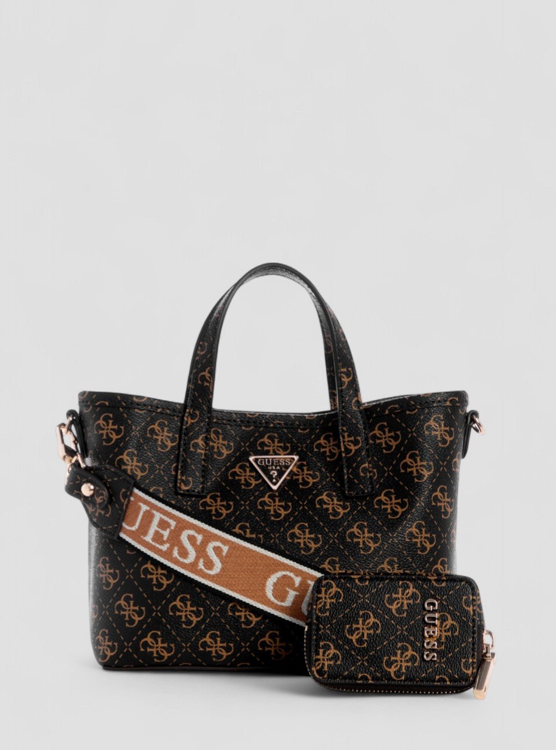 Brown logo latona mini tote bag
