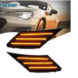 Black LED Side Marker Lights For 13-20 Subaru BRZ FR-S GT86 w/Sequential Signal