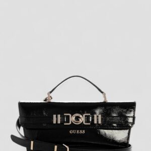 Black cirene top handle flap bag
