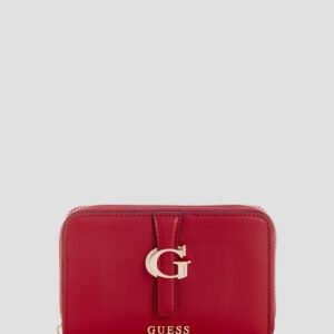 Red carrie medium zip around wallet