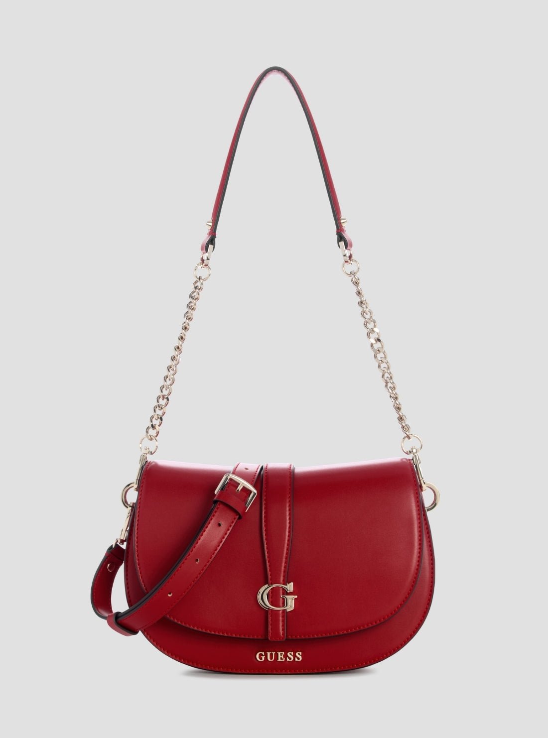 Red carrie flap shoulder bag