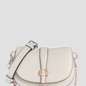 White carrie mini flap crossbody bag