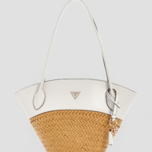 Natural off white venere tote bag