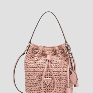 Pink ofelia top handle bucket bag