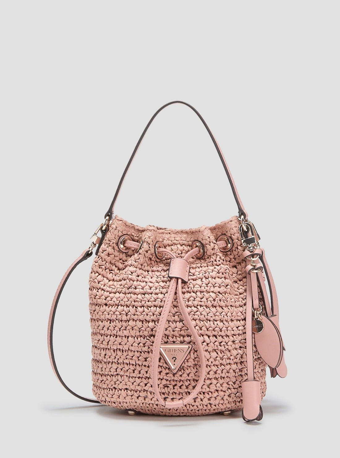 Pink ofelia top handle bucket bag